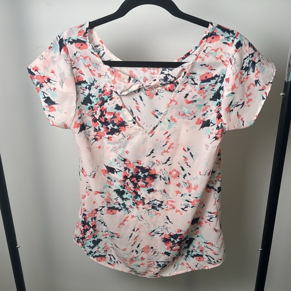 Japna Pink Flutter Sleeve Short Sleeve Blouse Size Medium - Picture 4 of 7